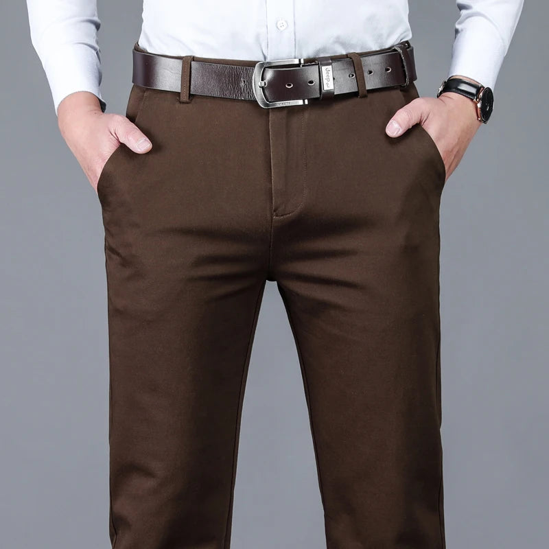 Classic Style - Men's Brown Business Straight Casual Pants