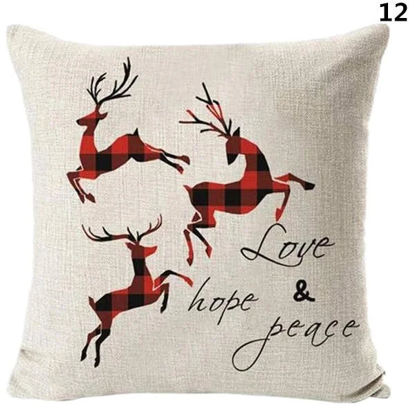 Christmas Pillowcase Cushion Cover – 45x45cm Polyester Home Decor for Living Room