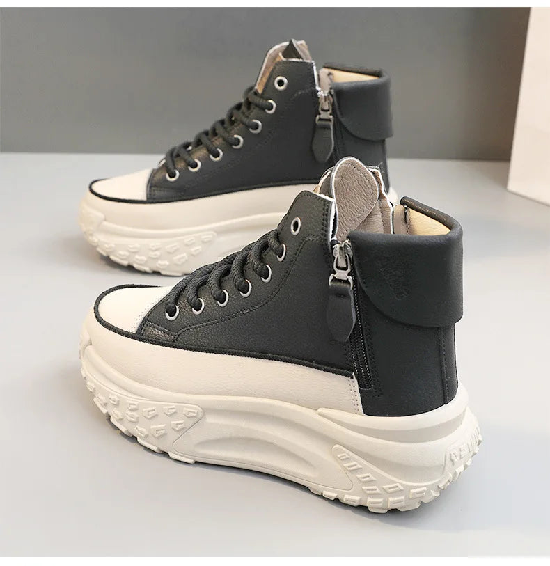 New Luxury High-Top Sneakers - Women's Platform Casual Boots, Outdoor Running Shoes