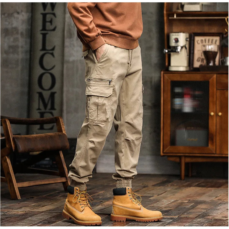 Men's Tactical Cotton Cargo Pants – Summer Casual Gym & Work Wear Jogger