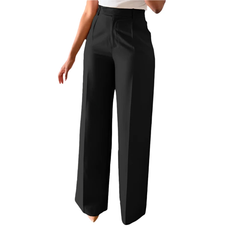 Stigende Women's Wide Leg Office Pants - Casual Loose Fit Bodycon Trousers