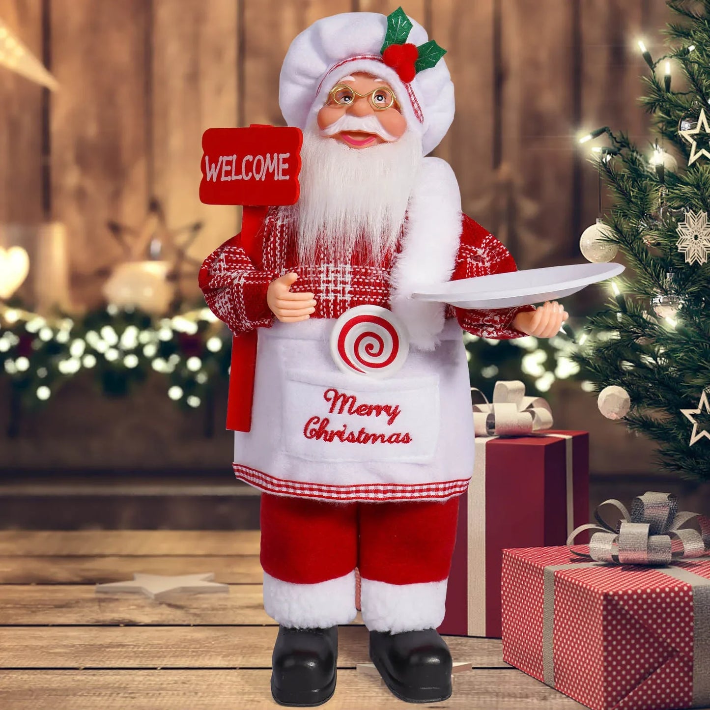 Christmas Home Decor – Santa Claus Doll with Gift Bags & Party Ornaments