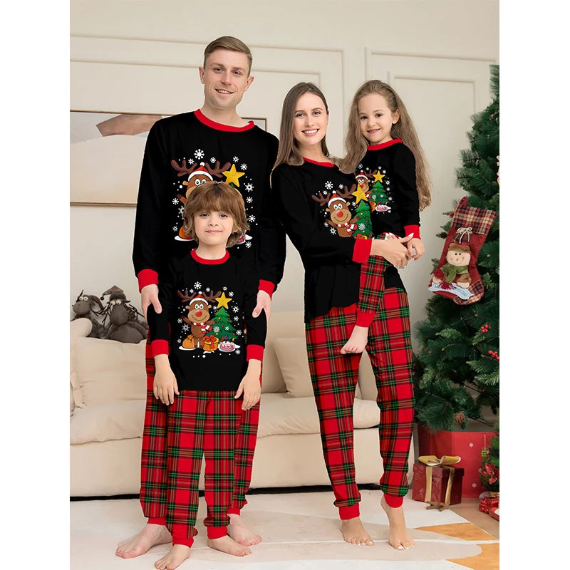 Christmas Family Matching Pajamas – Adults, Kids, Baby Rompers, Casual Sleepwear Set