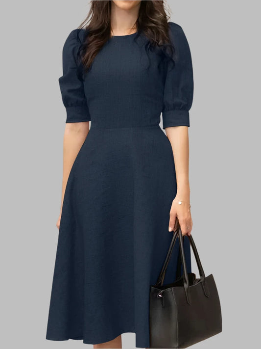 Elegant Summer Office Dress: A-line Knee-Length