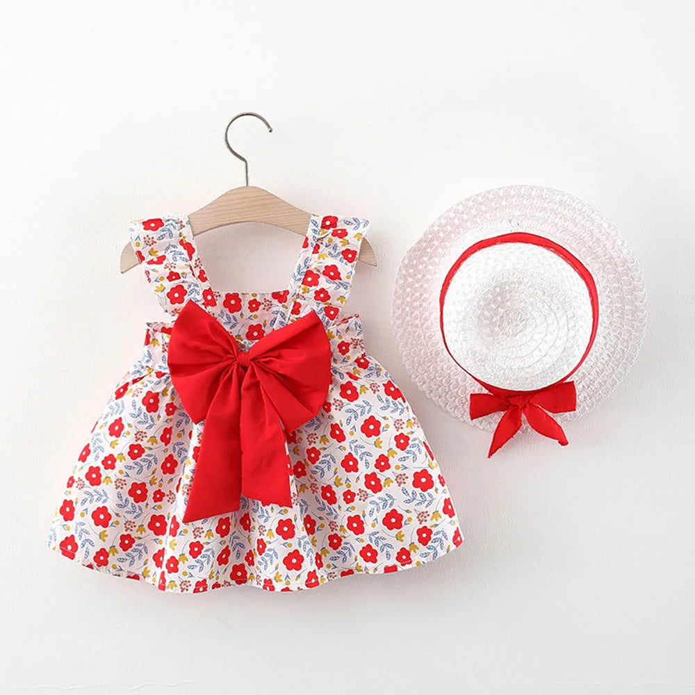 Baby Girl Summer 2-Piece Set - Striped Dress & Shorts