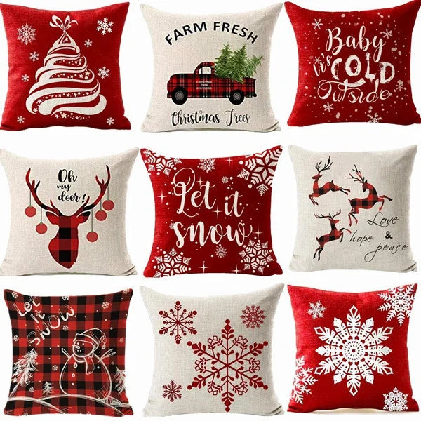 Christmas Pillowcase Cushion Cover – 45x45cm Polyester Home Decor for Living Room