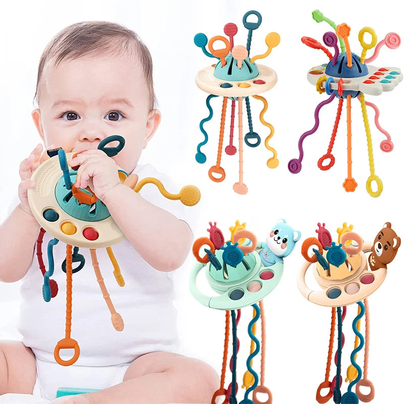 Montessori Silicone Baby Rattle & Teether Toys