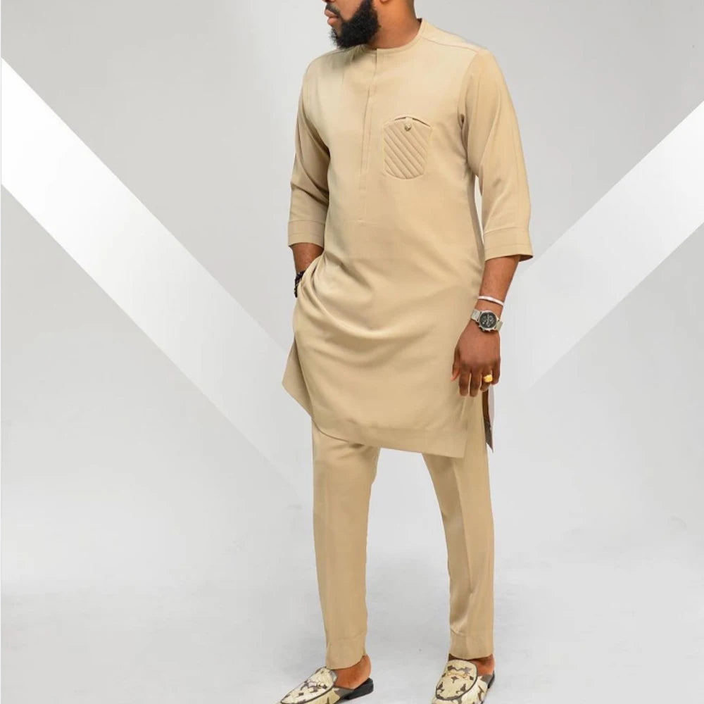 Men's Luxury Summer Short Set - African Designer Party Suit