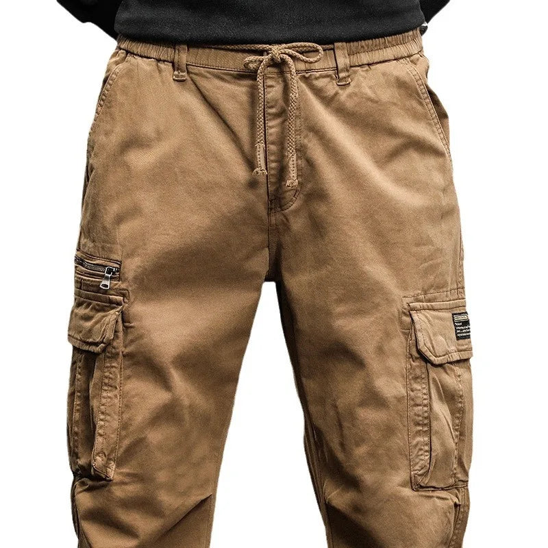 Men's Tactical Cotton Cargo Pants – Summer Casual Gym & Work Wear Jogger