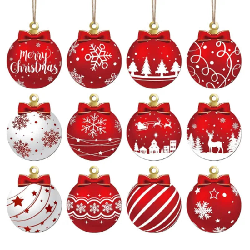 12/24pcs Christmas Balls Ornament Set – Xmas Tree Hanging Pendants for Home Decor