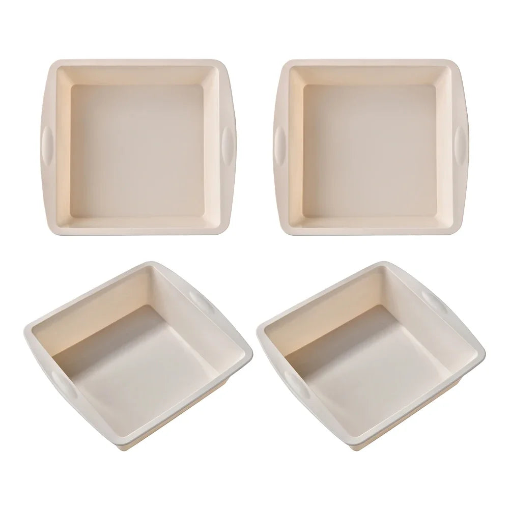 1/4Pcs Silicone Non-Stick Cake Plates – Square Brownie Pan with Handles, Oven & Air Fryer Safe