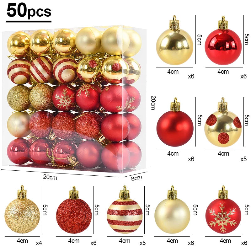 50Pcs/Box 4cm Christmas Balls Ornament