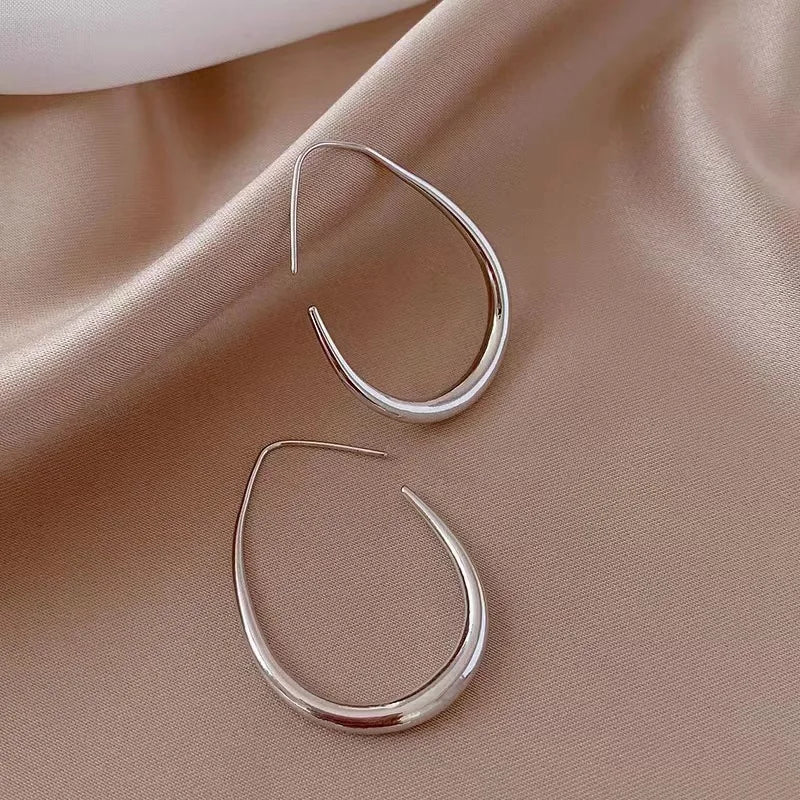 Hot Sale Geometric Oval Hoop Earrings for Women