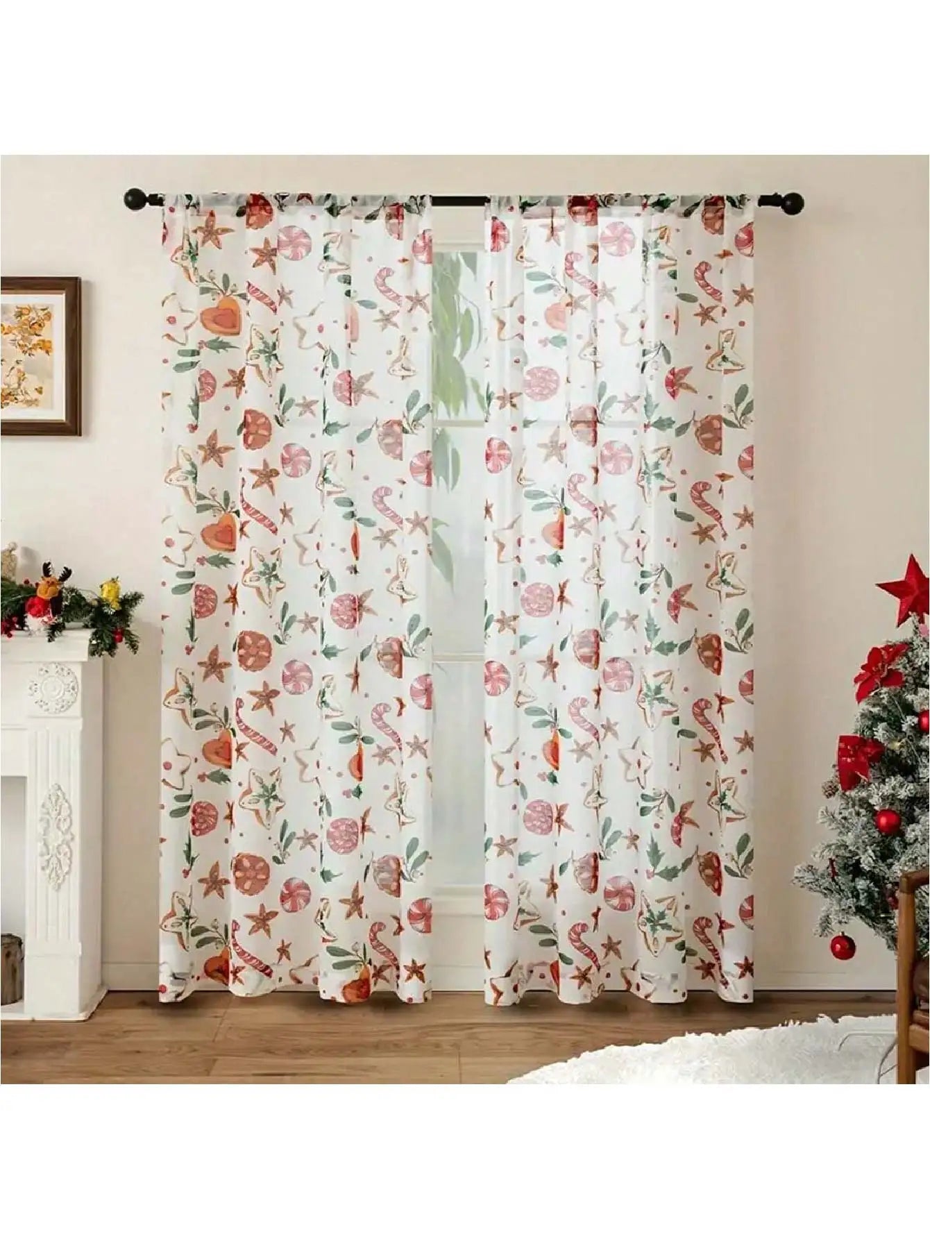 1pc Curtains for Christmas Decorations For Living room Bedroom Window screen