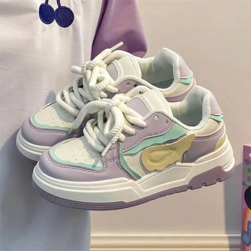 Kawaii Platform Sneakers - Women's Casual Korean Style