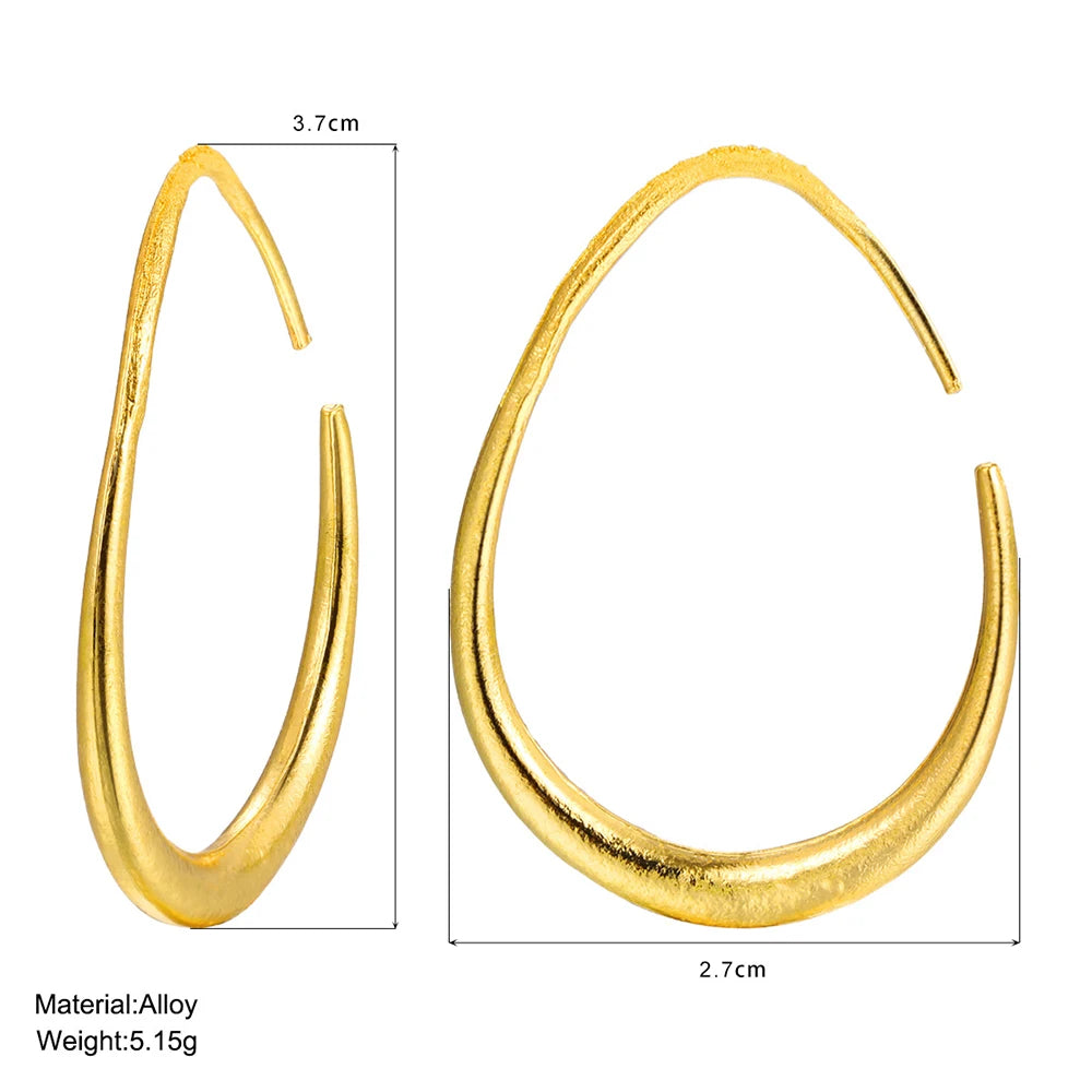 Hot Sale Geometric Oval Hoop Earrings for Women