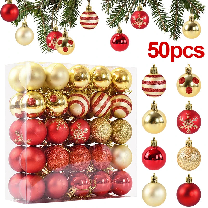 50Pcs/Box 4cm Christmas Balls Ornament