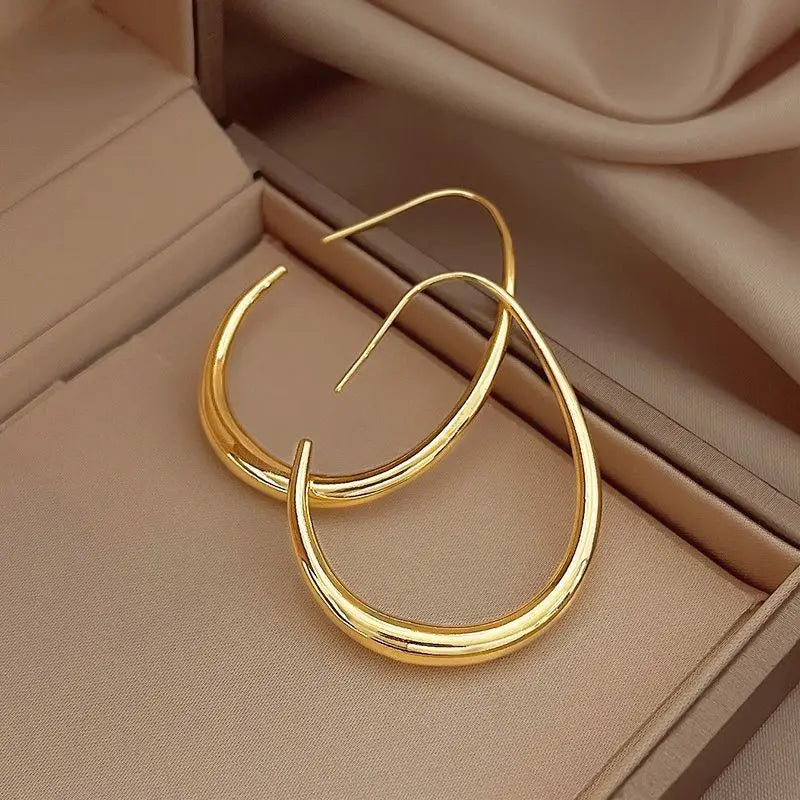 Hot Sale Geometric Oval Hoop Earrings for Women