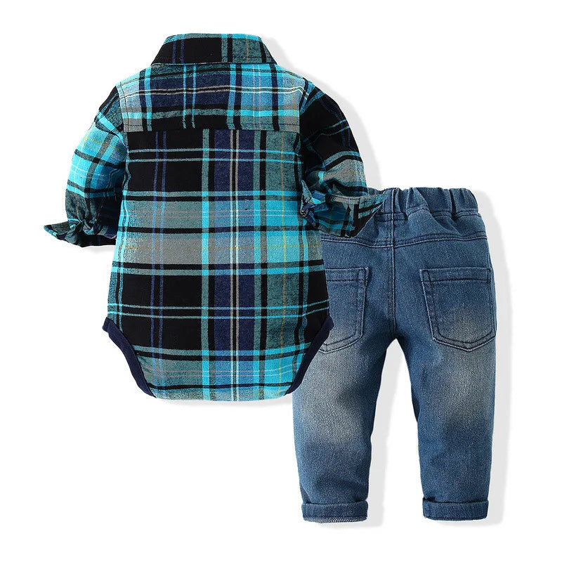 2-Piece Newborn Boy Outfit - Jeans Set