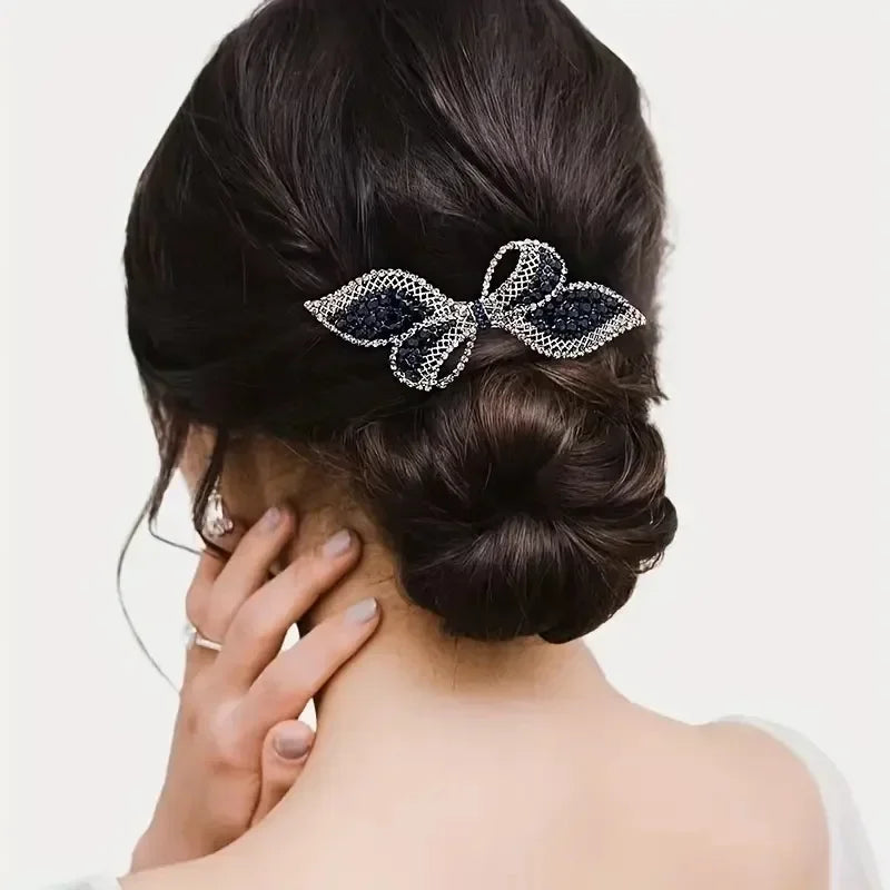 Luxury Zircon Butterfly Knot Hairpin - Fashion Spring Clip for Women & Girls