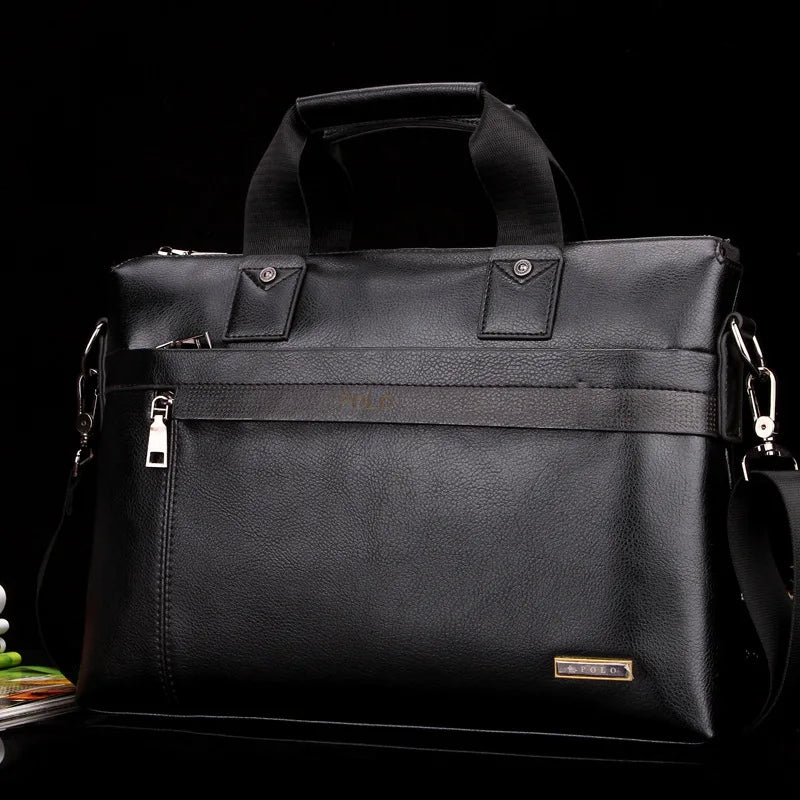 Men's Luxury Leather Briefcase - Business Travel & Document Organizer