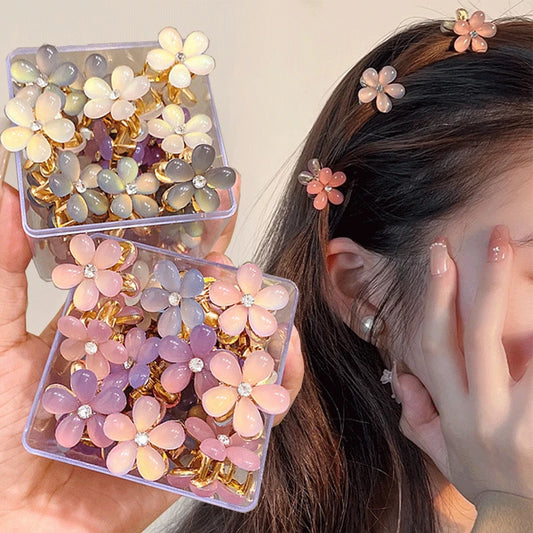 Cute Mini Flower Hair Clips - Colorful Opal Barrettes for Girls (1/10pcs)