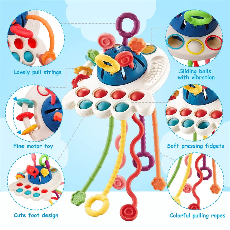 Montessori Silicone Baby Rattle & Teether Toys