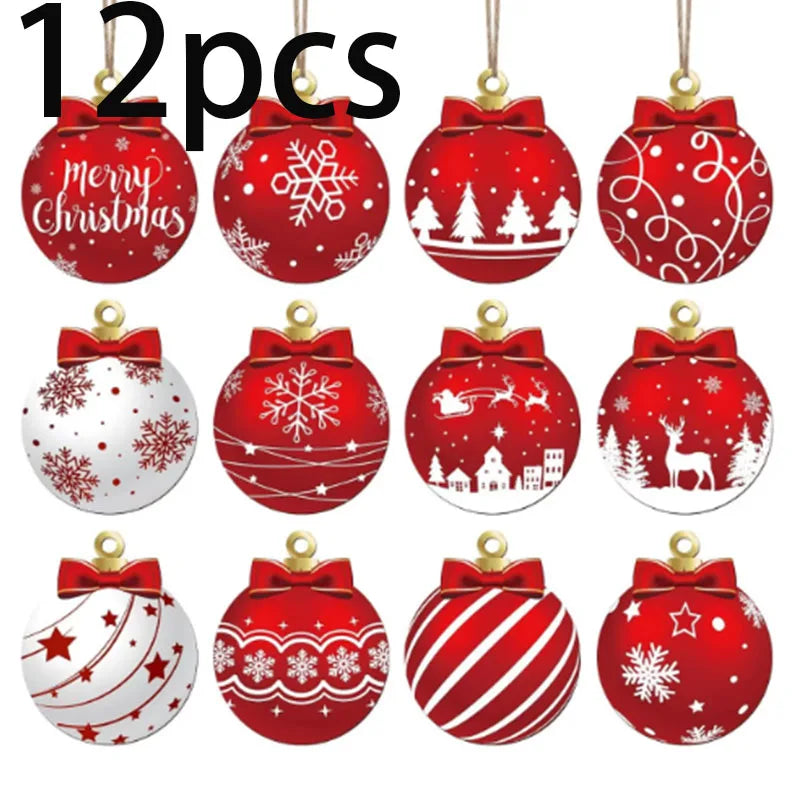 12/24pcs Christmas Balls Ornament Set – Xmas Tree Hanging Pendants for Home Decor