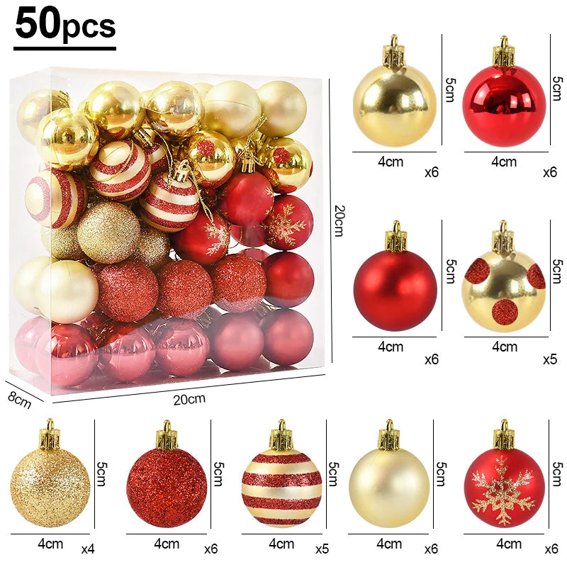 50Pcs/Box 4cm Christmas Balls Ornament