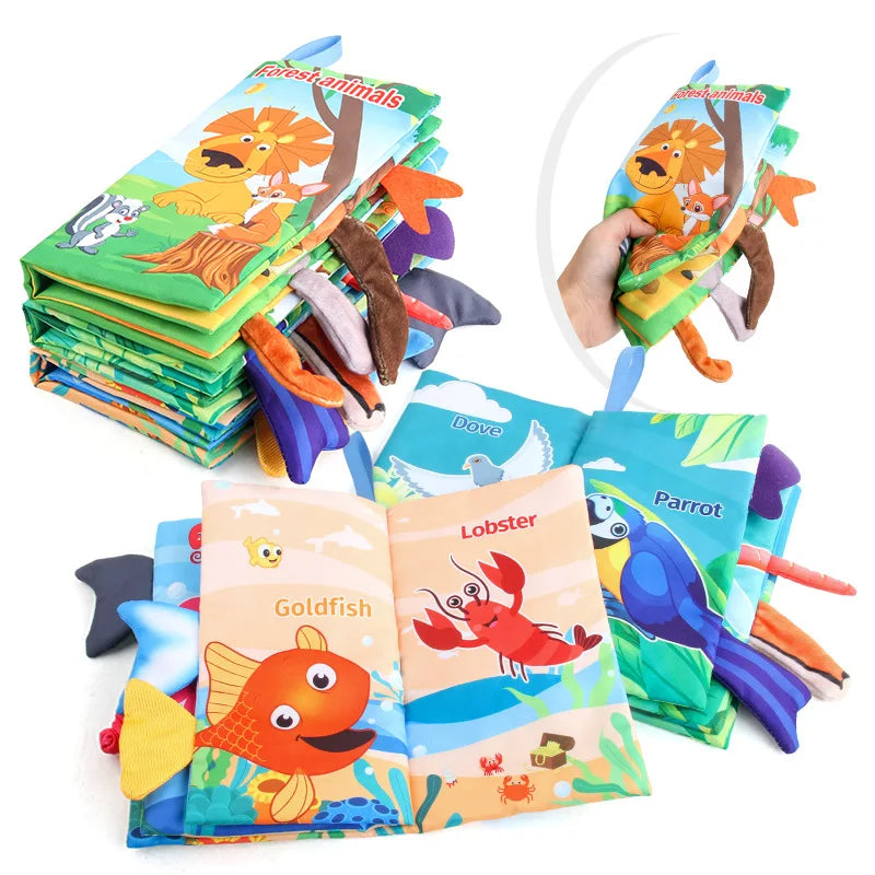 Toddlers' Educational Cloth Book: Cartoon Animal Tails