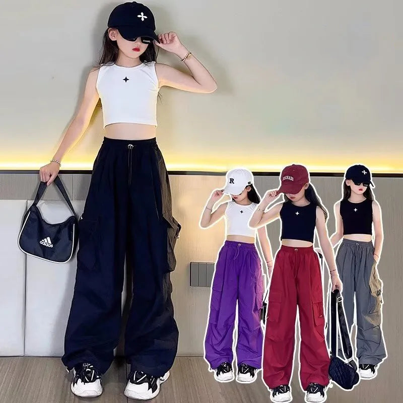 Trendy Girls' Wide Leg Workwear Pants - Autumn Korean Fashion