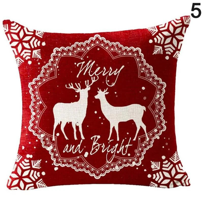 Christmas Pillowcase Cushion Cover – 45x45cm Polyester Home Decor for Living Room