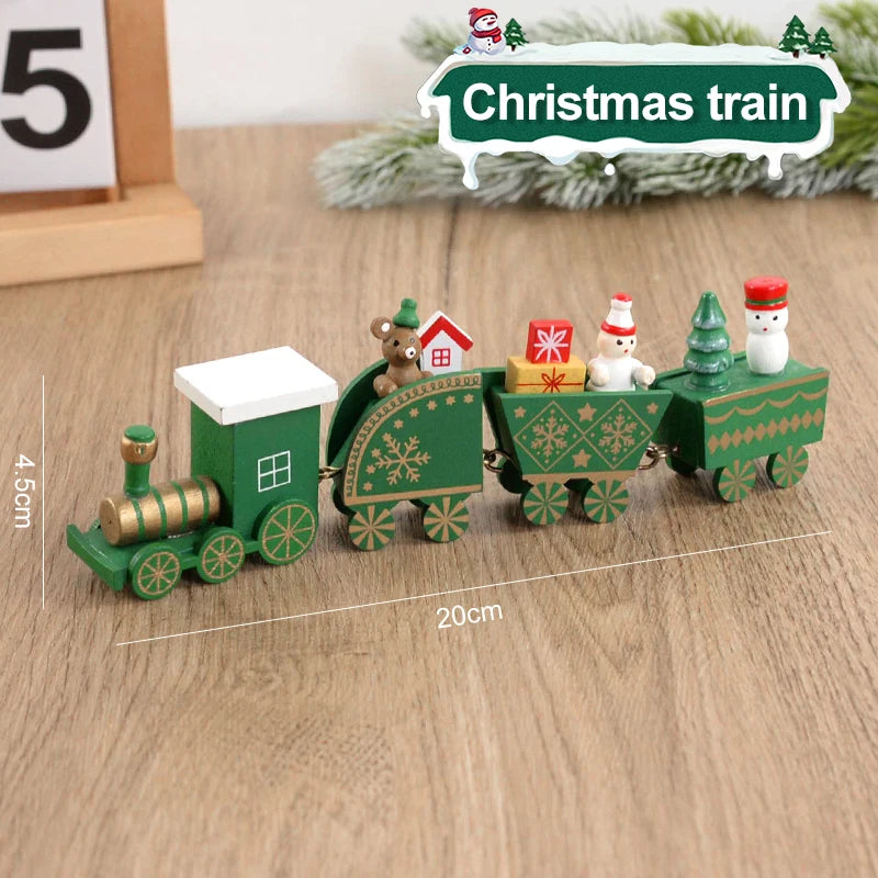 Christmas Wooden Train Ornament -Holiday Decoration & Kids Gift