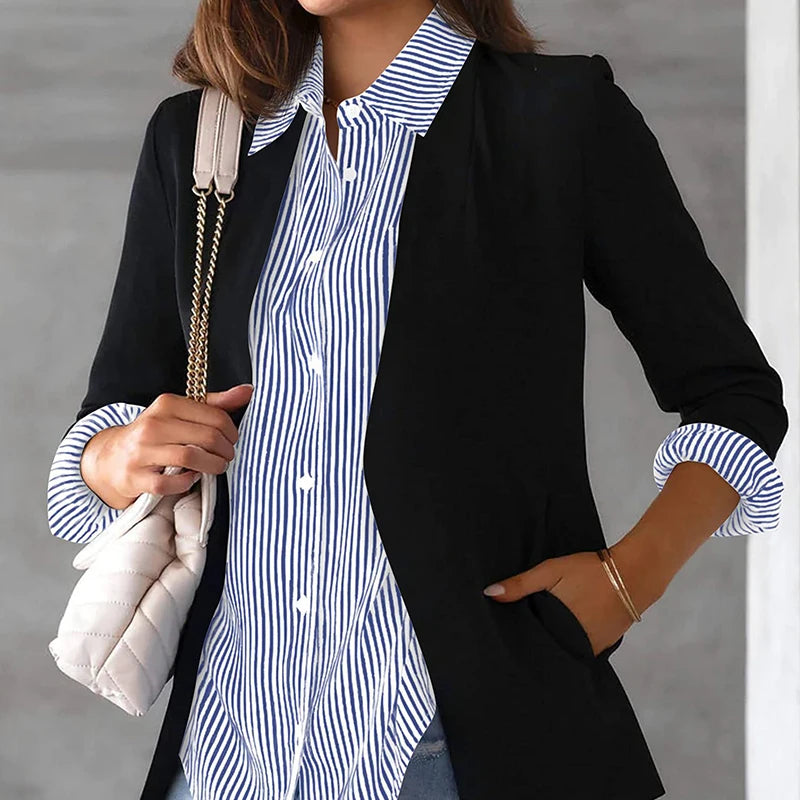 Ladies Tops New Fashionable Trend Casual  Striped Women's Long Sleeved shirts