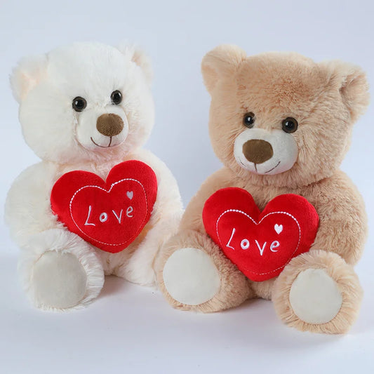 25cm Valentine's Day Heart Teddy Bear – Cute Plush Toy for Lovers, Birthday Gifts, or Home Decor.