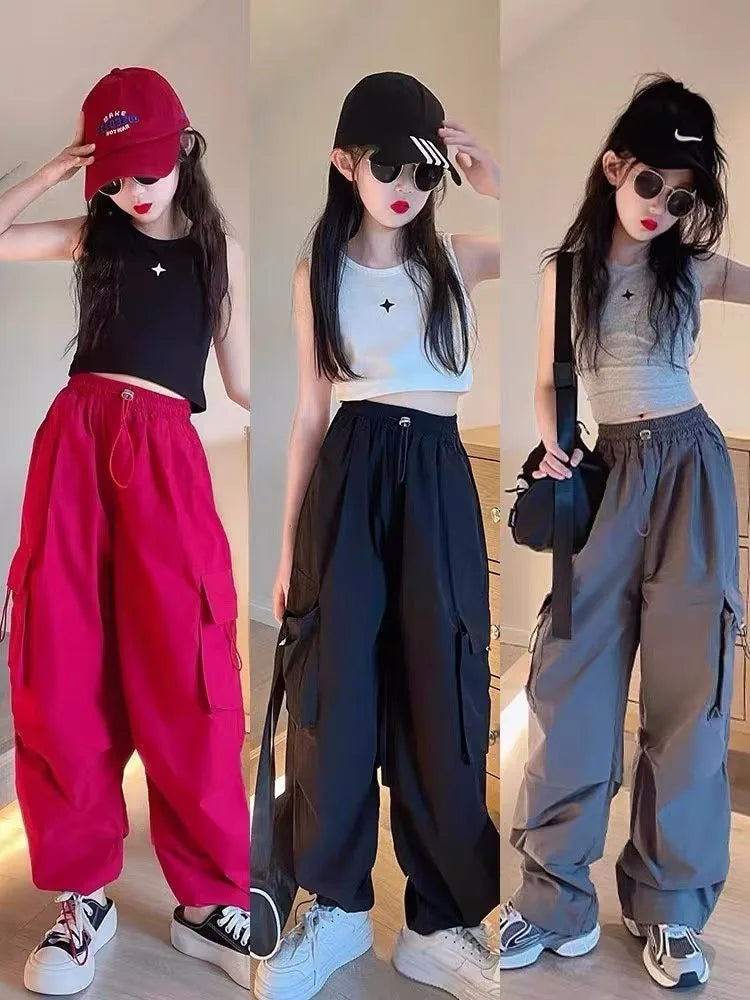 Trendy Girls' Wide Leg Workwear Pants - Autumn Korean Fashion