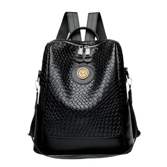 Luxury Leather Women's Backpack - Large Capacity Shoulder Bag