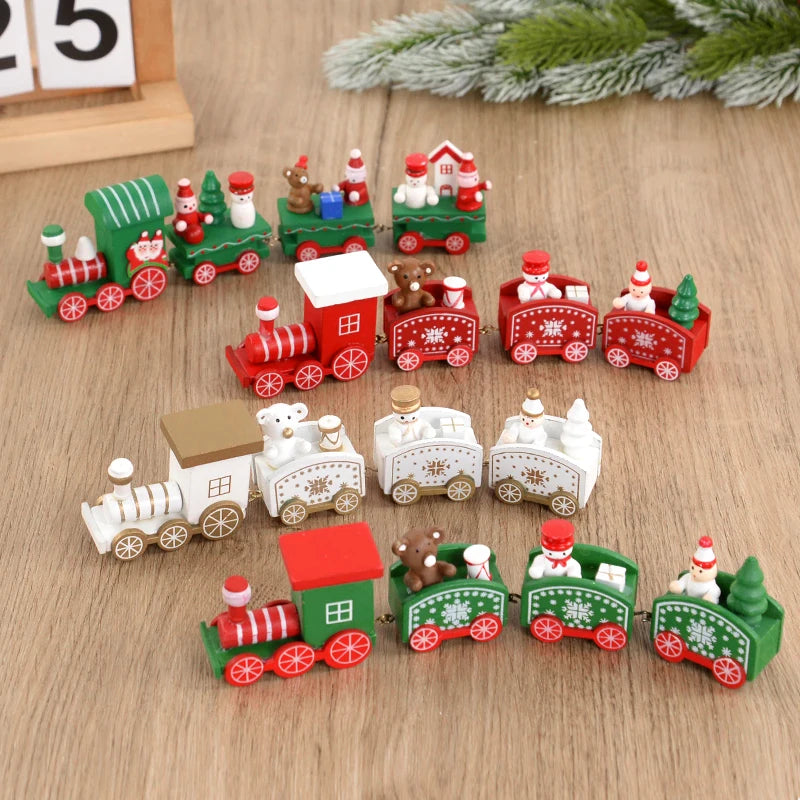 Christmas Wooden Train Ornament -Holiday Decoration & Kids Gift