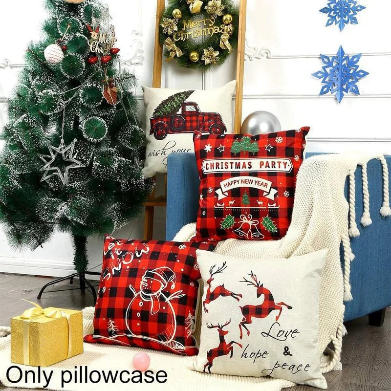 Christmas Pillowcase Cushion Cover – 45x45cm Polyester Home Decor for Living Room