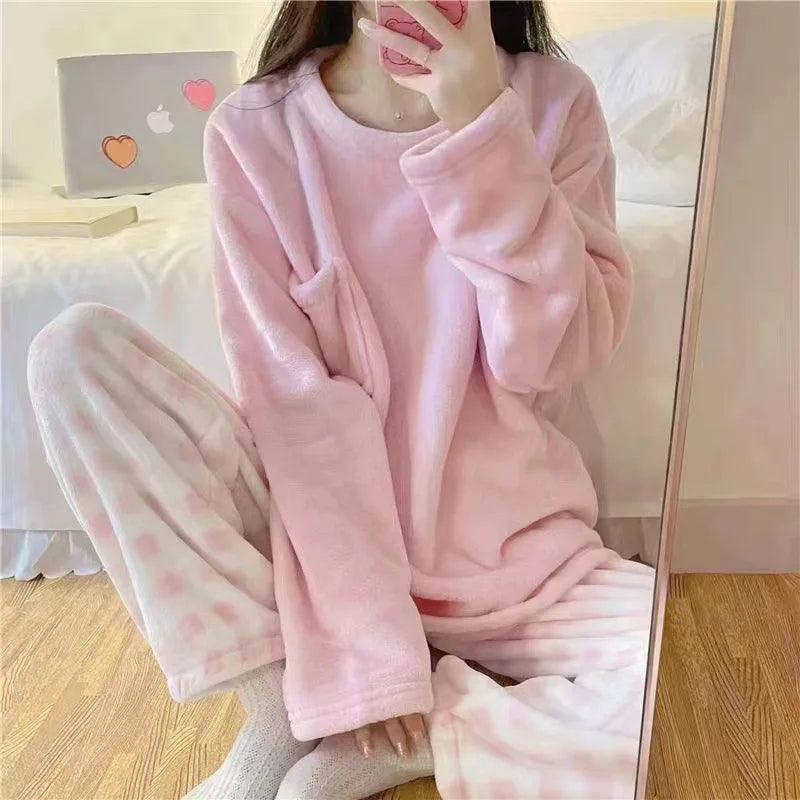 Winter Flannel Pajama Set for Women