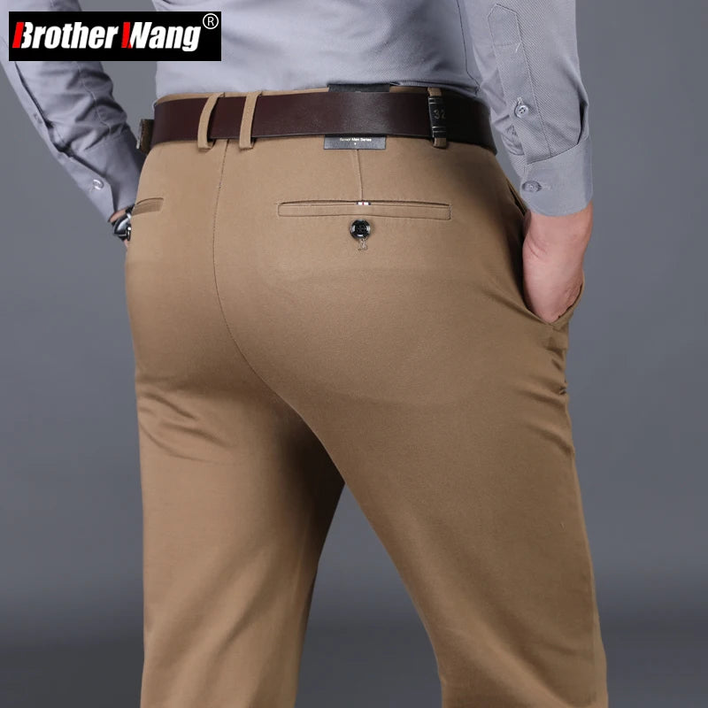 Classic Style - Men's Brown Business Straight Casual Pants