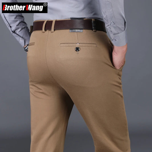 Classic Style - Men's Brown Business Straight Casual Pants