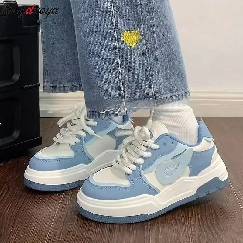 Kawaii Platform Sneakers - Women's Casual Korean Style