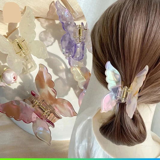 French Fashion Butterfly Hair Claw - Stylish Clip for Women & Girls