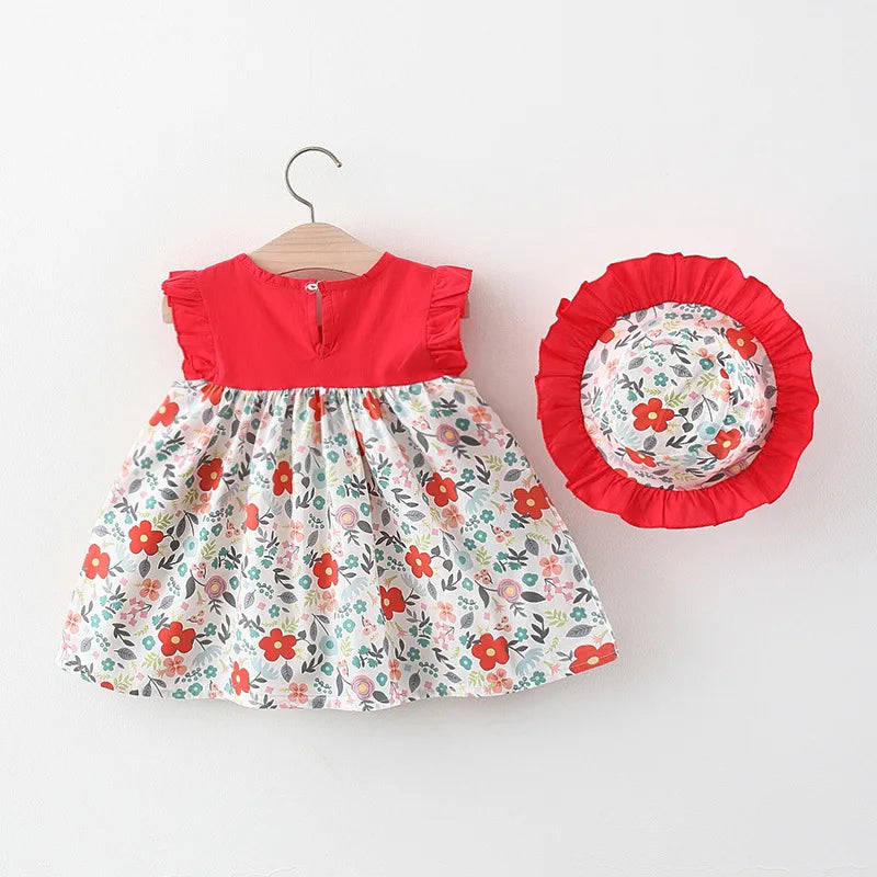 2-Piece Summer Toddler Dress Set - Korean Fashion with Hat