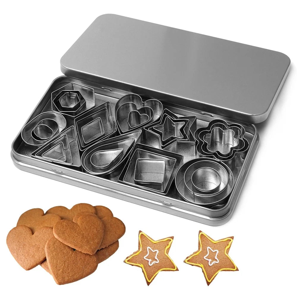 1/30Pcs Stainless Steel Cake Molds – Heart, Star, Flower Shape Pastry & Cookie Cutters