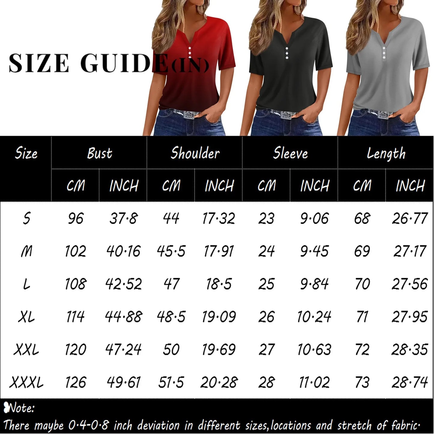 Women’s V-Neck Print Tee: Short Sleeve Fashion Top