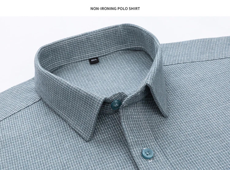 Luxury Men's Slim Fit Houndstooth Cotton Shirt - Long-Sleeve Designer Plaid