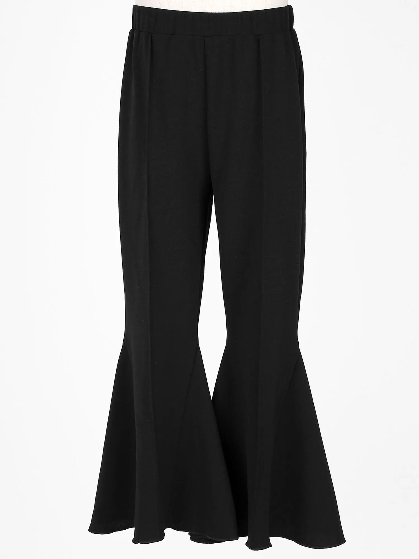 Kids' Girls' Black Ruffle Flare Pants - Fashionable Casual Bell-Bottoms (6-16Y)