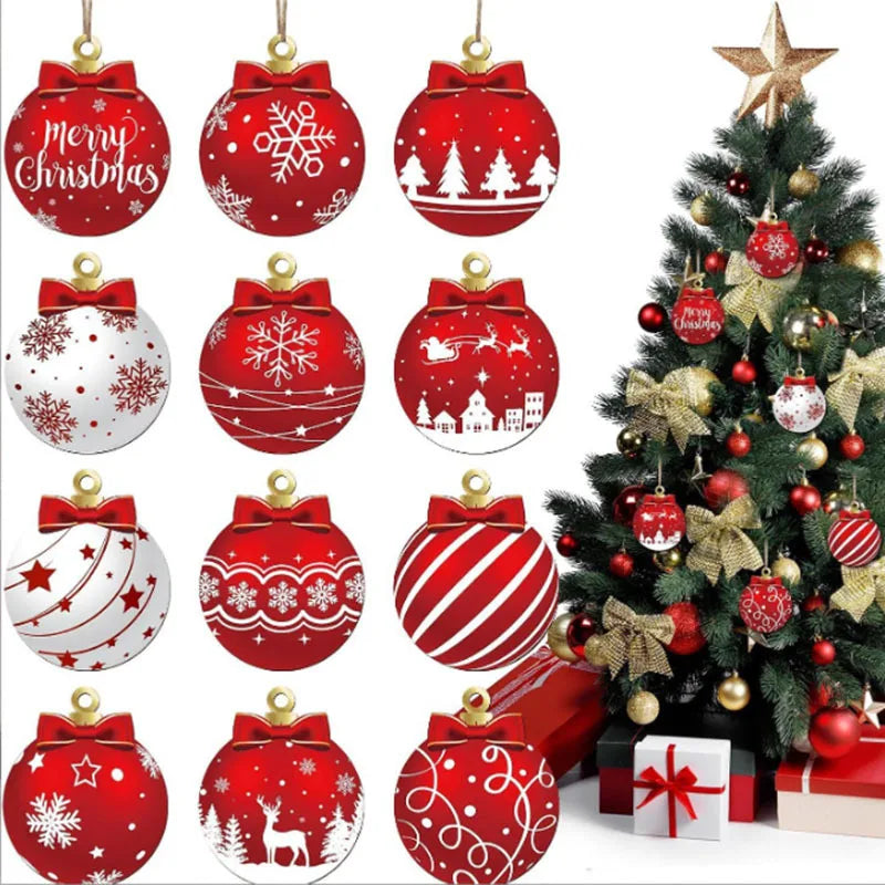 12/24pcs Christmas Balls Ornament Set – Xmas Tree Hanging Pendants for Home Decor